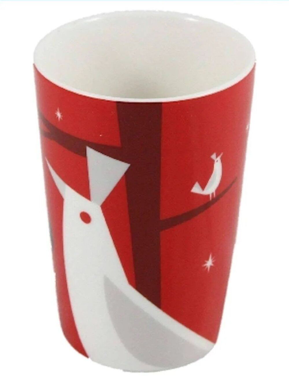 2012 Starbucks Limited Edition Christmas Holiday White Bird Red Ceramic Mug 12oz